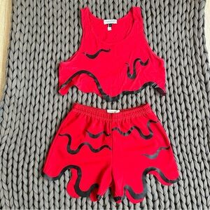 Marek & Richard two piece red drip set